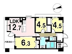 グエルスクエア八王子 3LDKの間取図画像