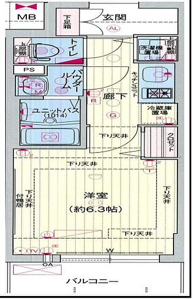 兵庫県神戸市中央区栄町通５丁目(賃貸マンション1K・5階・22.62㎡)の写真 その2