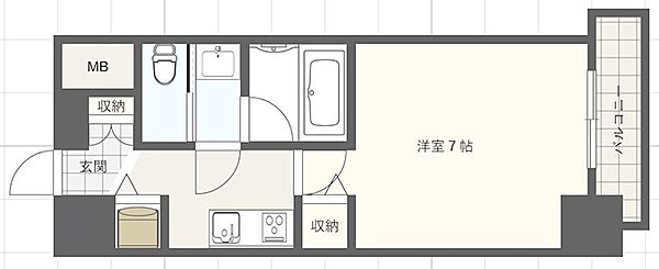 兵庫県神戸市兵庫区湊町１丁目(賃貸マンション1K・9階・24.21㎡)の写真 その2