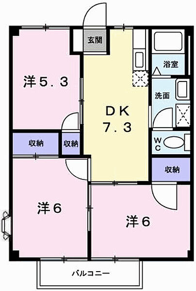 ブルーマウンテン2 105｜兵庫県姫路市青山西2丁目(賃貸アパート3DK・1階・52.17㎡)の写真 その2