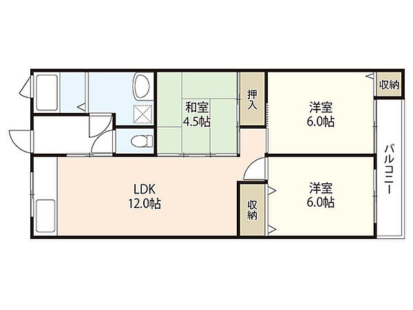 舟入南マンション ｜広島県広島市中区舟入南4丁目(賃貸マンション3LDK・4階・63.50㎡)の写真 その2