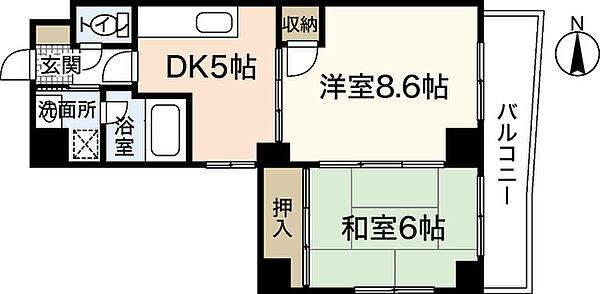 ヴァンサンク堺町 ｜広島県広島市中区堺町1丁目(賃貸マンション2DK・11階・46.25㎡)の写真 その2