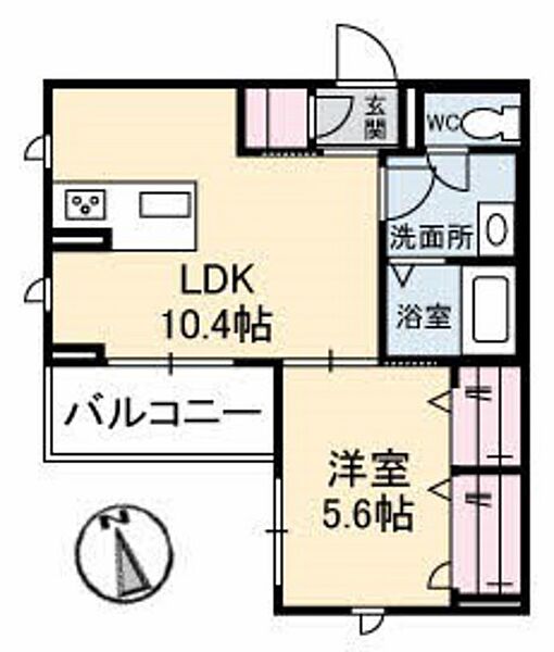 広島県広島市中区白島中町(賃貸マンション1LDK・2階・39.96㎡)の写真 その2