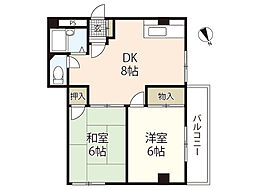 世良ビル 2DKの間取図画像
