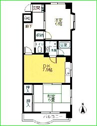 Mフラッツ 3階2DKの間取り