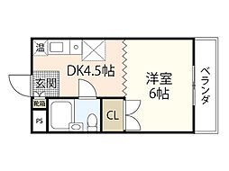 第3福助マンション 1DKの間取図画像