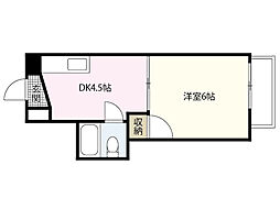 メゾン東雲1 1Kの間取図画像