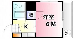 コーポ平本 1Kの間取図画像