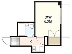 リヴィエラ2 1Kの間取図画像