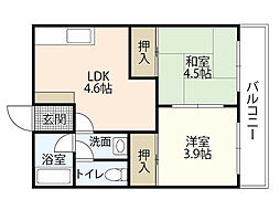今田ビル 2DKの間取図画像