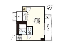 第8田中ビル ワンルームの間取図画像