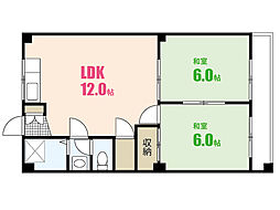 胤森ビル 4階2LDKの間取り