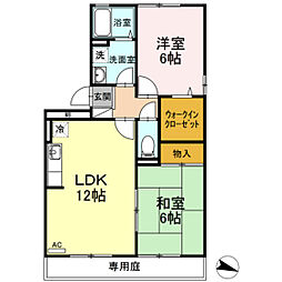 ラフィネ安芸弐番館 2LDKの間取図画像