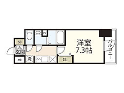 プレサンス広島中央 1Kの間取図画像