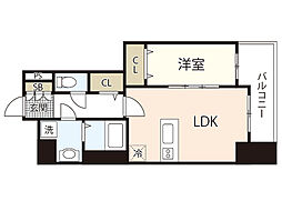 プレサンス広島中央 1LDKの間取図画像
