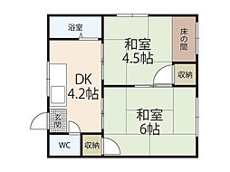 池田アパート 2DKの間取図画像