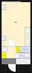 佐伯ビル舟入コータース ワンルームの間取図画像