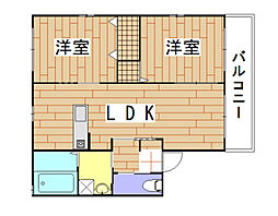 ヴィラコート本町 2LDKの間取図画像