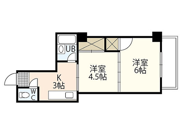 シャトレ・サンニコラ ｜広島県広島市中区本川町2丁目(賃貸マンション2K・4階・30.13㎡)の写真 その2