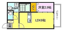 セブンプロート向洋駅前 1LDKの間取図画像