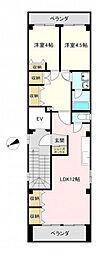 オセアンビル 2LDKの間取図画像