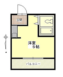 カトウビル ワンルームの間取図画像