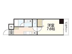 Pablo観音本町1 1Kの間取図画像