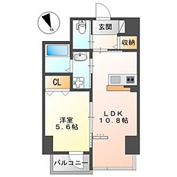 シエスタ舟入南 1LDKの間取図画像