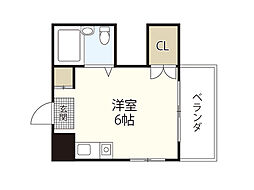 第16深川ビル ワンルームの間取図画像