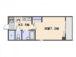 フォレスト中央 1Kの間取図画像