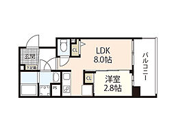 RASSURE舟入 1LDKの間取図画像
