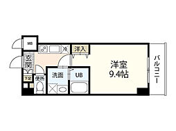 キョーワレジデンスコアミ 1Kの間取図画像