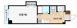 ラフィーネ・パレ 1DKの間取図画像