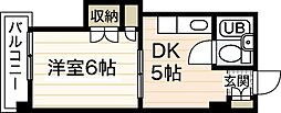 サンハイムうえだ 1DKの間取図画像