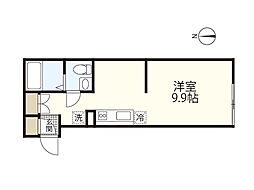 COLLINA本浦20 ワンルームの間取図画像