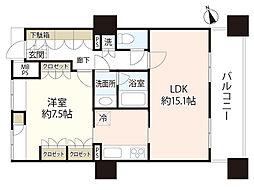 アーバンビューグランドタワー 1LDKの間取図画像