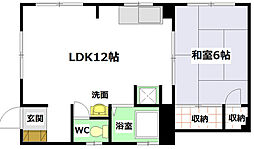 大松ビル 1LDKの間取図画像