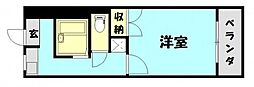 西霞YK1ビル 1Kの間取図画像