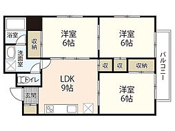 第8平勝ビル 3LDKの間取図画像