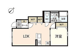 メゾン牛田本町 1LDKの間取図画像