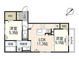 アコードM 2LDKの間取図画像
