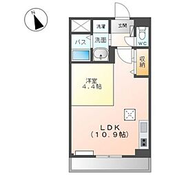 オーシャンビューコート ワンルームの間取図画像