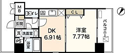アーバインステイ広島東平塚 1DKの間取図画像