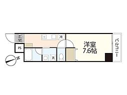 Pablo観音本町1 1Kの間取図画像