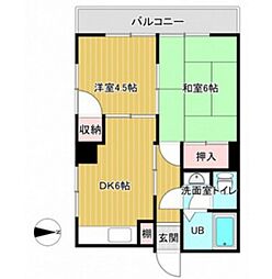 FORWEST住吉 2DKの間取図画像