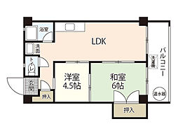 横山ビル2 2LDKの間取図画像