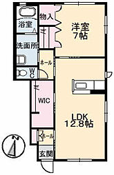 プロヌーブナギサ 1LDKの間取図画像