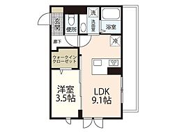 セントラルスクエア庚午 1LDKの間取図画像