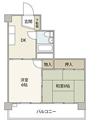 KENSEI7 2DKの間取図画像
