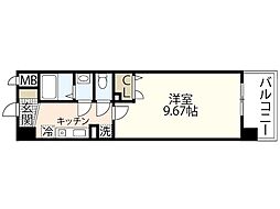 第20友建ビル 1Kの間取図画像